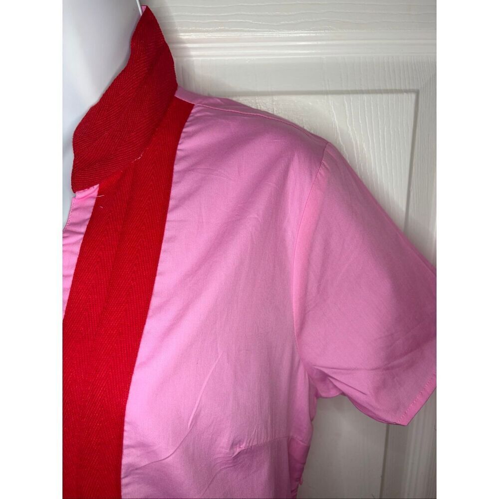 Sail to Sable Pink Short Sleeve Classic Maxi Two Tone Tunic Dress Cotton M NWT - Picture 4 of 9